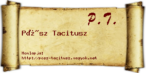 Pósz Tacitusz névjegykártya